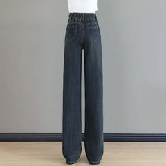 Loose Waist Trimming Lace-up Jeans For Women