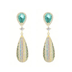 S925 Silver Needle Drop Zircon Earrings Long Earrings Earrings Earrings