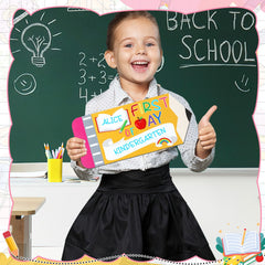 First day of school sign for kids – 13.8 inch easy hold photo prop