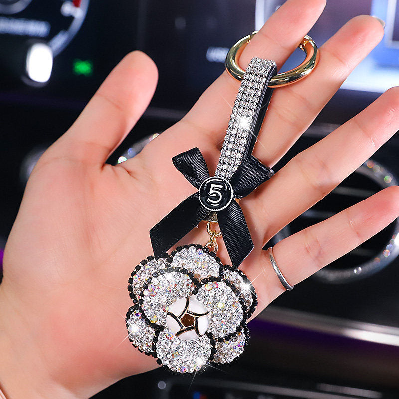 Camellia Diamond Pendant For Car Key Chain