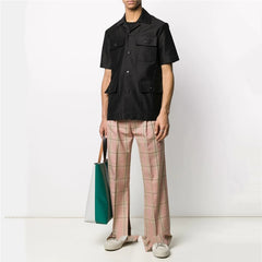 Summer Trend Men's Shirts Korean Style Personalized Hairstyle Short Sleeves