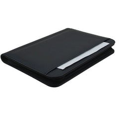 A5 leather folder organizer with calculator – built-in notepad detail