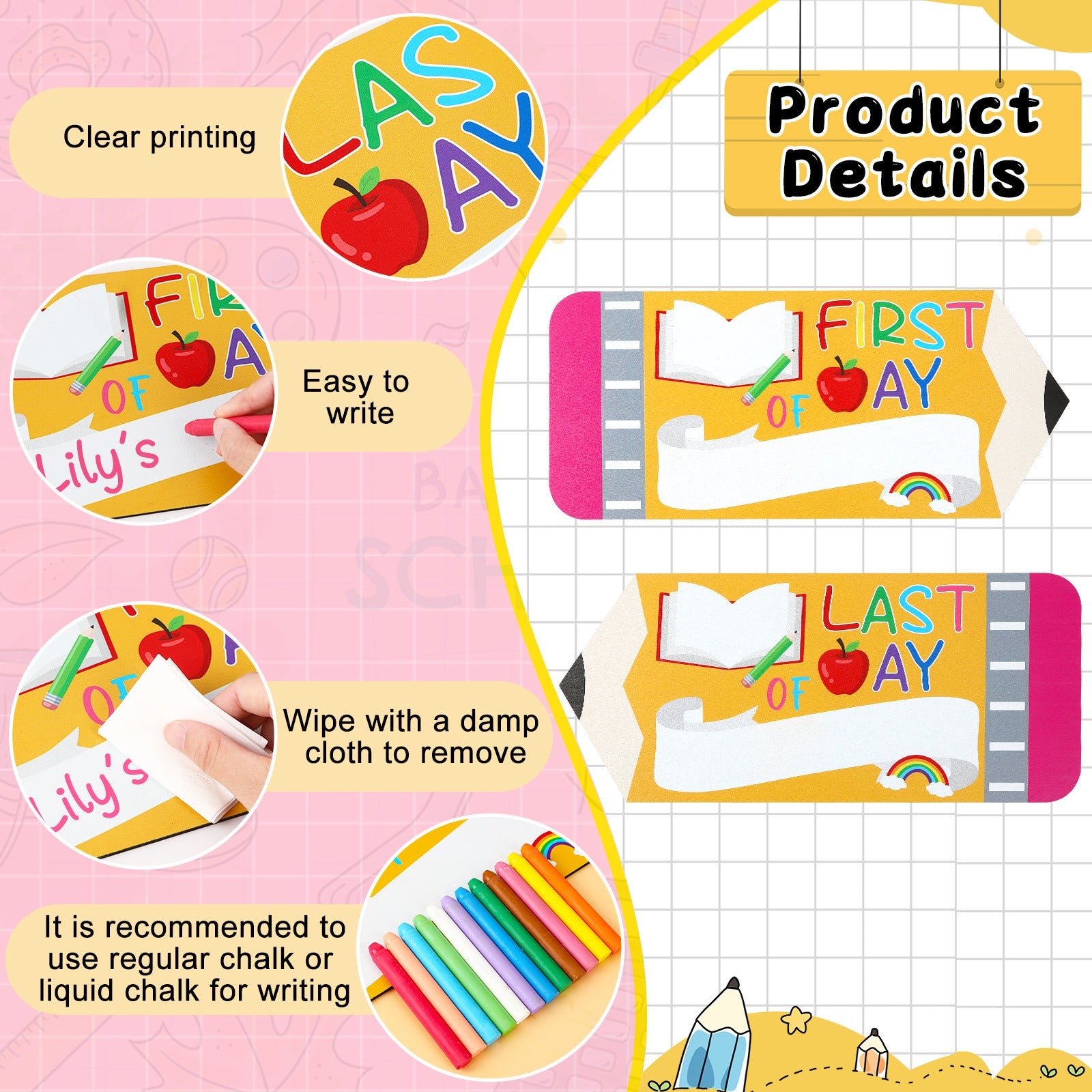 First day of school sign for kids – desktop ornament classroom decor
