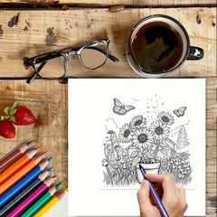 Adult coloring book for stress relief – mindful relaxation coloring page