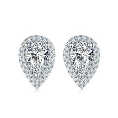 925 Silver Clavicle Chain Earrings Love Heart Suit