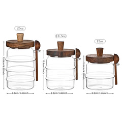 Glass storage jar with spoon – clear transparent glass design detail