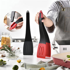 3-in-1 silicone spatula clip kitchen tool – red black gray black color options