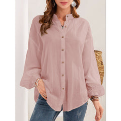 Large Size Long-sleeved Cotton And Linen White Shirt Student Retro Women's Clothing