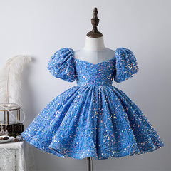Sequined Children's Girl Princess Dress Birthday Full-year Baby Girl Catwalk Host Piano Performance Wear