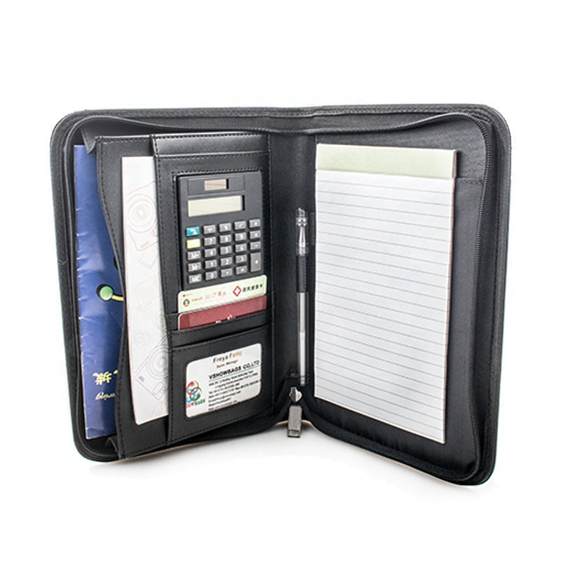 A5 leather folder organizer with calculator – Pick N Drop corporate gift USA Europe