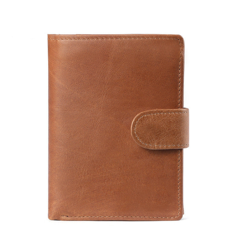 Crazy horse leather wallet for men – polyester lining interior view