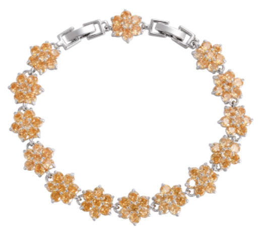 Blue Full Diamond Lotus Bracelet For Men's Hip Hop Dopamine Colored Tennis Chain