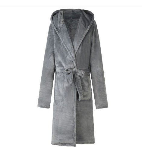 Nylon hooded bathrobe for men and women – after shower bath lounging use