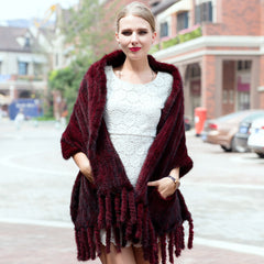 Women's Mink Hair Woven Long Thickened Fur Scarf Fashionable Warm Scarf