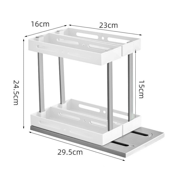 Under sink pull-out spice rack organizer – spice cleaning supply storage
