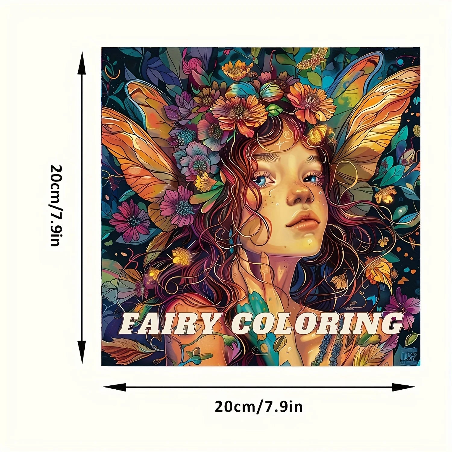 Fairy coloring book for adults – intricate fairy design stress relief page