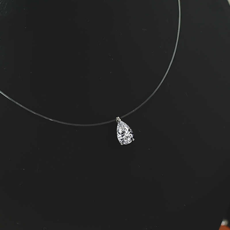 Fish Line 925 Silver Collarbone Necklace