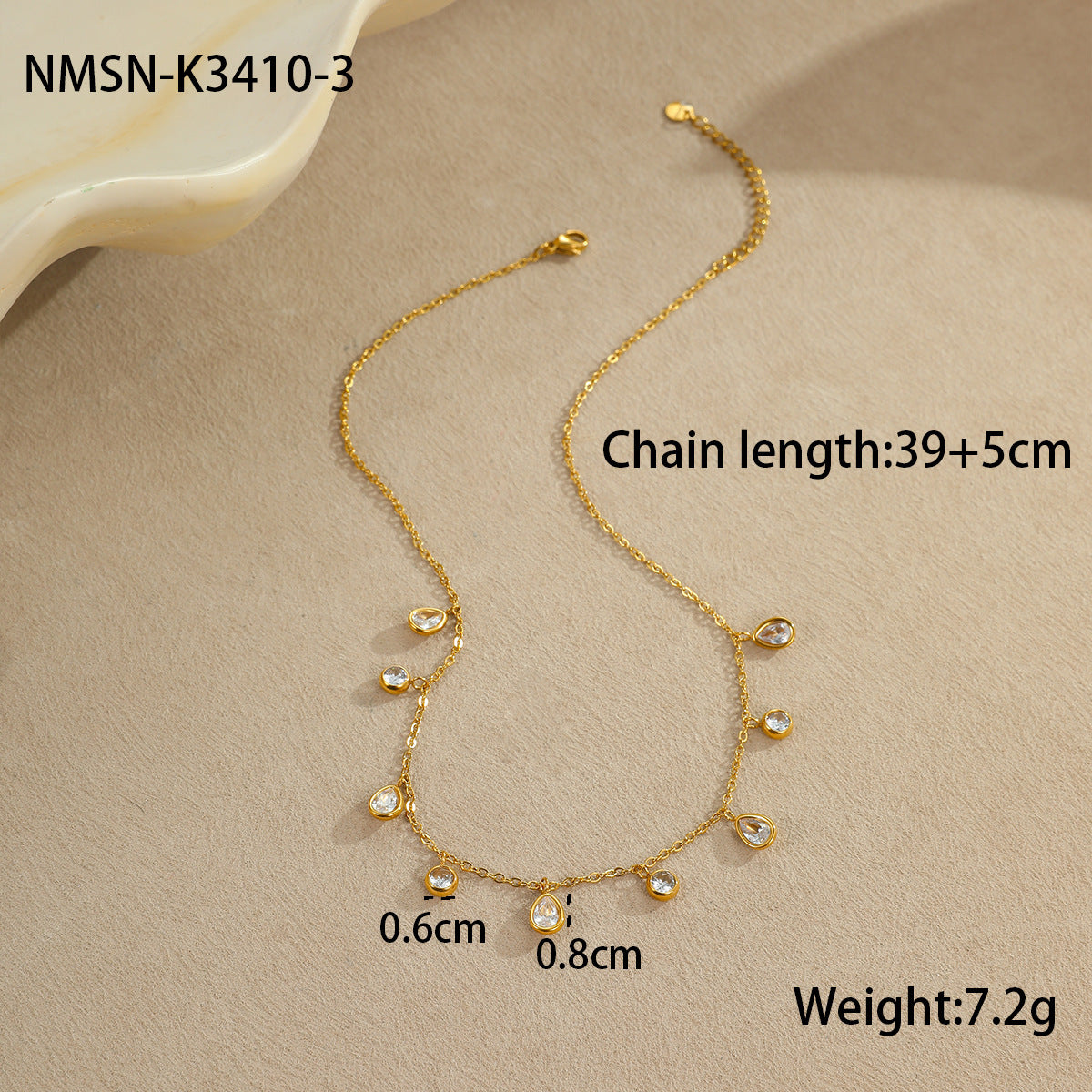 Multicolor Zircon Tassel Pendant Necklace