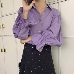 Women's Solid Color Fashion Loose Shirt