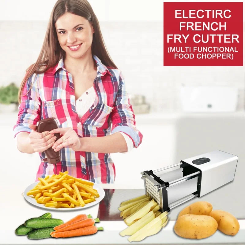 Electric french fry cutter machine – one button safe easy operation