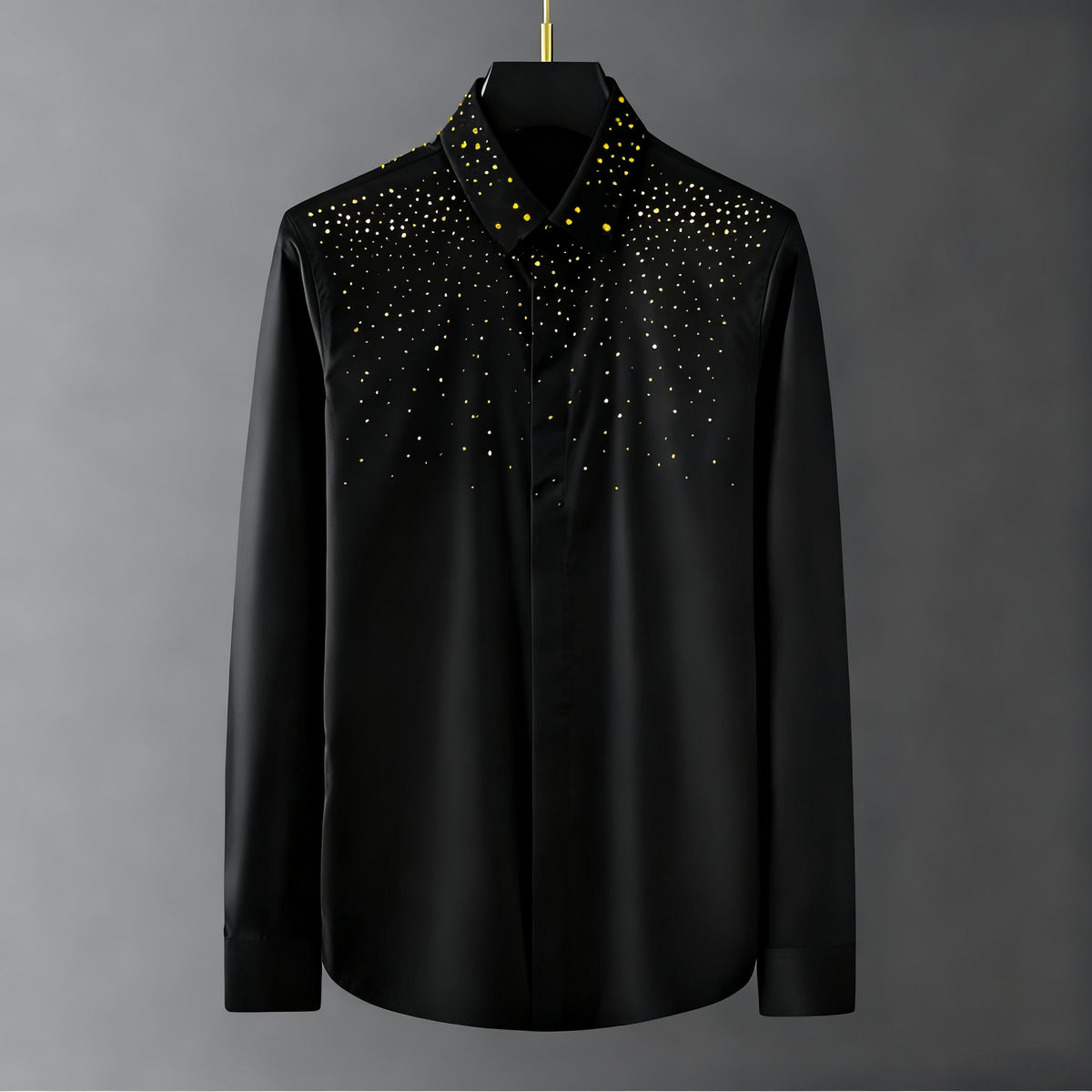 Elegant Rhinestone Long-sleeved Shirt