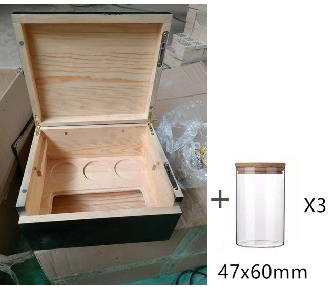 Bamboo storage box with removable tray – 1.2kg sturdy desktop display
