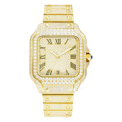 Clarity Moissanite Watch Men's Stainless Steel