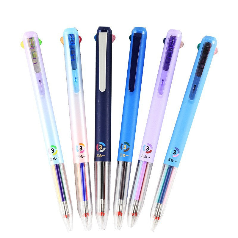 Three color press gel pen – press mechanism color switch detail