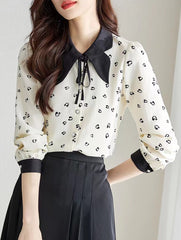 French Style Elegant Retro Heart Floral Shirt