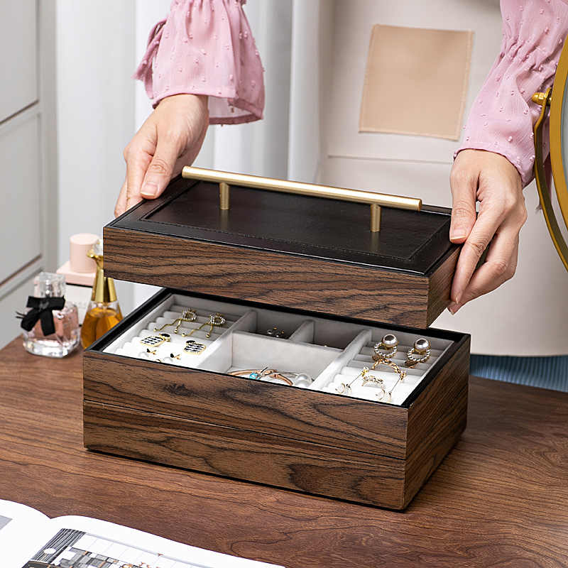 Walnut wood jewelry storage box – Pick N Drop luxury gift USA Europe