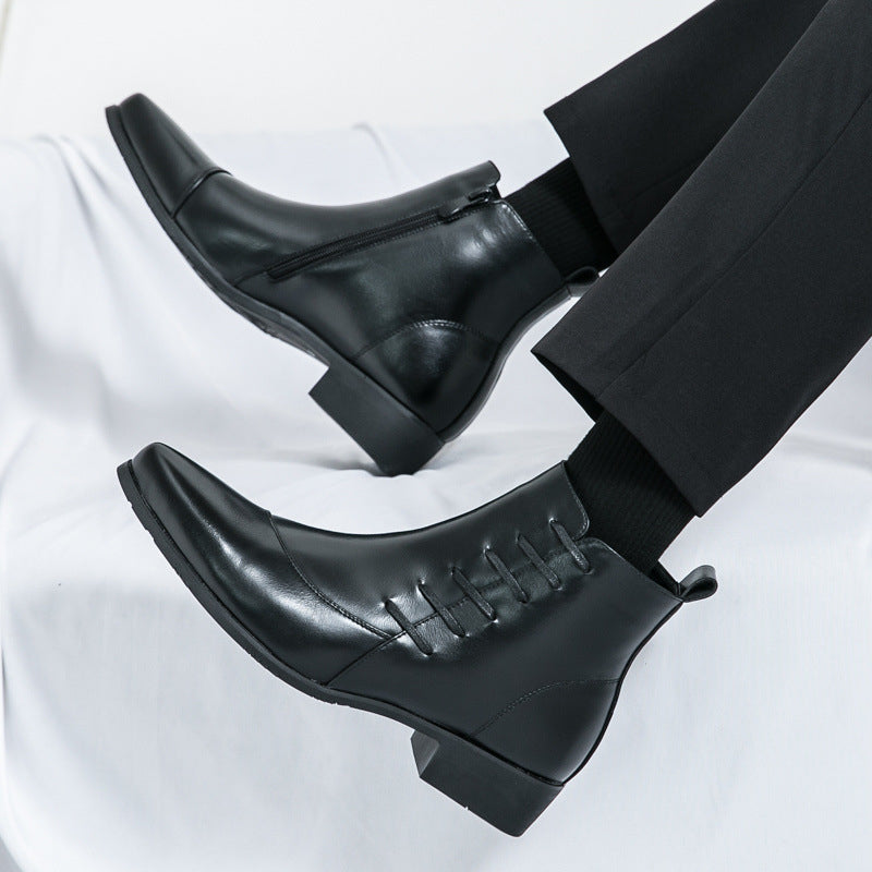 British Martin boots for men – black Goodyear rubber sole winter boots