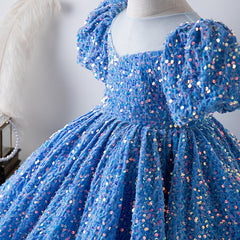 Sequined Children's Girl Princess Dress Birthday Full-year Baby Girl Catwalk Host Piano Performance Wear