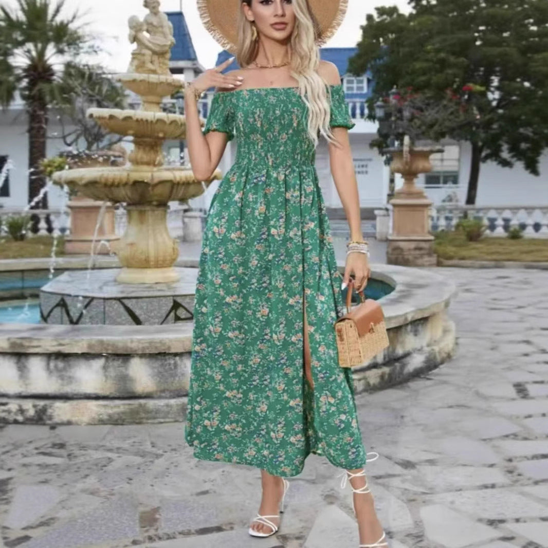 Bohemian Off-shoulder Small Floral Dress