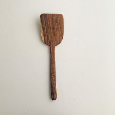 Teak wood cooking spatula kitchen utensil – natural teak grain texture