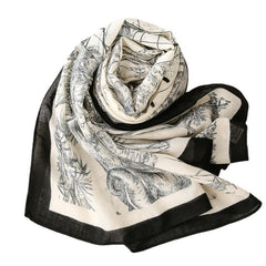 Fashion Print Dual-purpose Cotton And Linen Feel Scarf