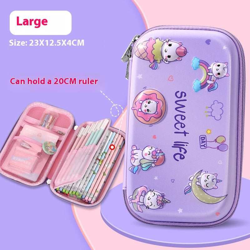 Kids pencil case large capacity – 6 animal designs color options