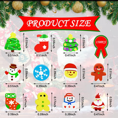 Christmas mini erasers bulk for kids – gingerbread man christmas tree detail