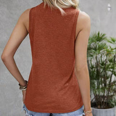 Women's Round Neck Simple Plant Print Versatile Fashion Vacation Style Vest Top