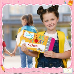 First day of school sign for kids – last day of school reverse side