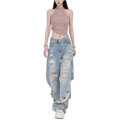 Fashion Straight Loose Slimming Wide-leg Pants For Women