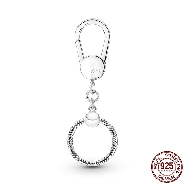 Sterling Silver Keychain Pouch Charm