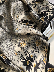 Black And White Temperament Satin Scarf Shawl Dual-use