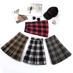 College Style High Waist Small Skirt Plaid Skirt