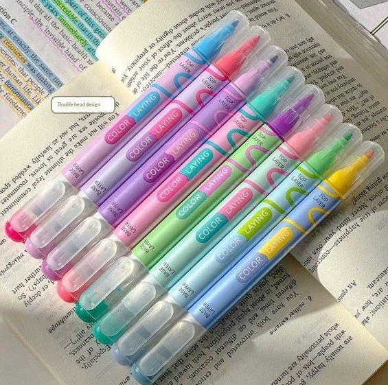 Dual tip highlighters for students – broad fine tip stroke comparison