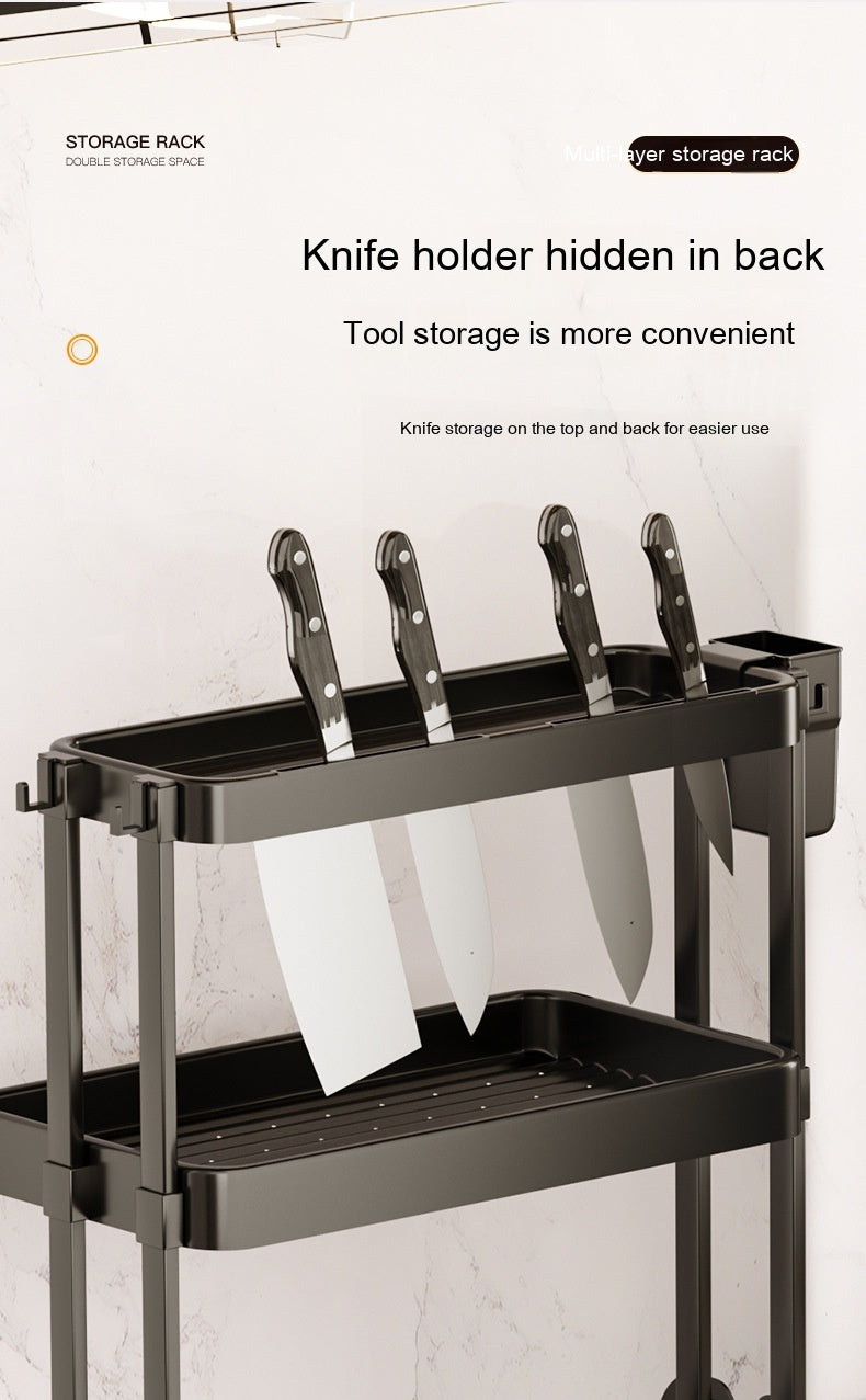 Kitchen seasoning rack multi-layer storage – punch-free wall install