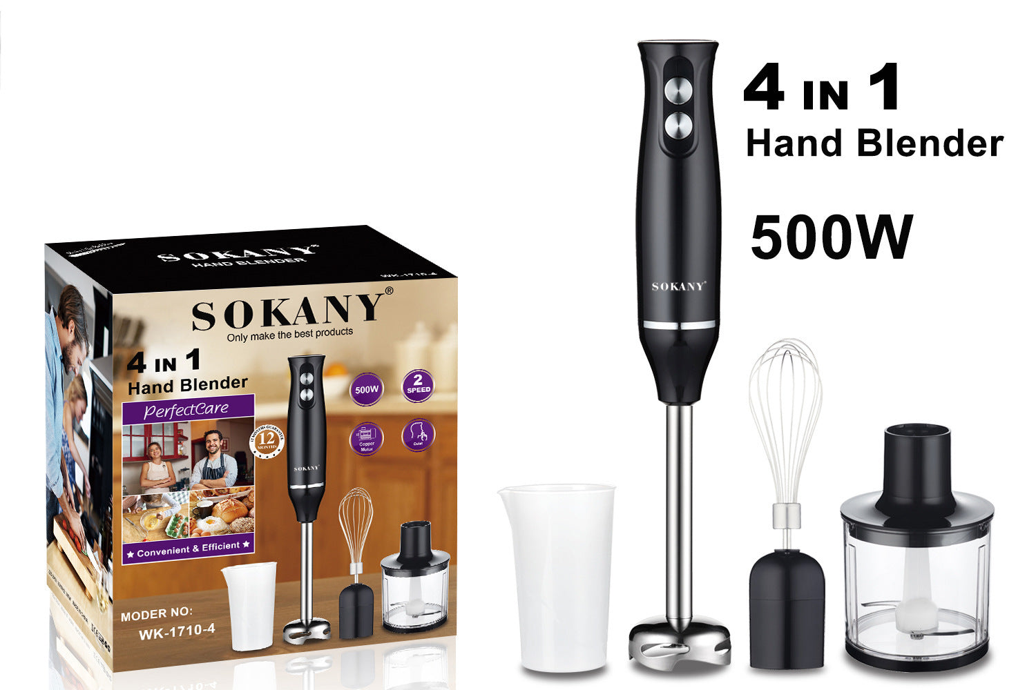 Electric hand blender 700W egg beater – black US EU UK plug options