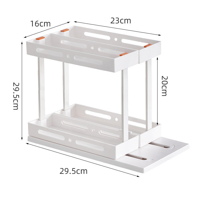 Under sink pull-out spice rack organizer – smooth drawer mechanism