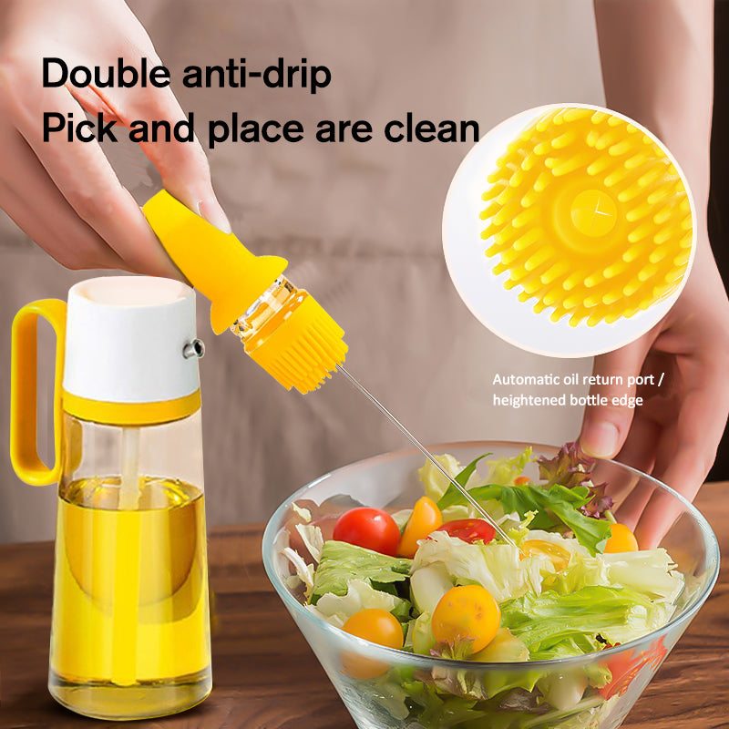 2-in-1 oil dispenser bottle with brush – baking roasting pan fry use