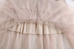 Autumn And Winter Printing Pleated Skirt High Waist Slimming Mesh Color Contrast Patchwork