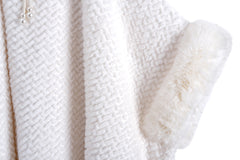 Buckle Hooded Cheongsam Hanfu Twill Rabbit Fur Shawl Cloak